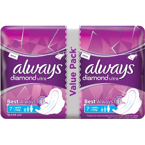 Always Diamond Ultra Extra Long 14 Pads  value pack